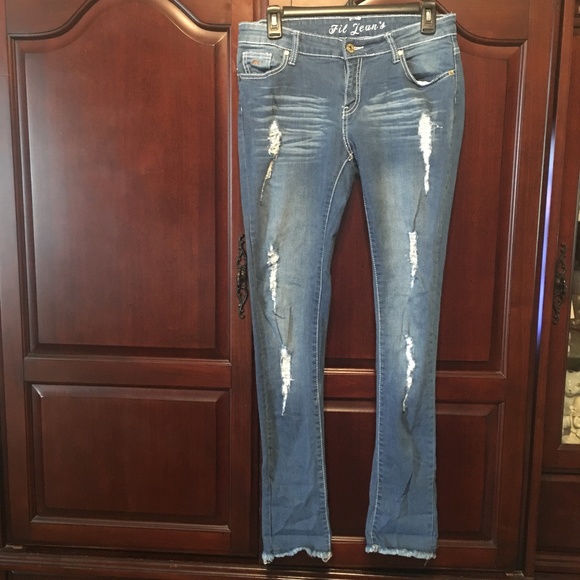 Fil Skinny Distressed Jeans - Size 9 - Picture 2 of 12